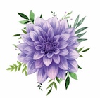 Purple wildflower with green leaves.